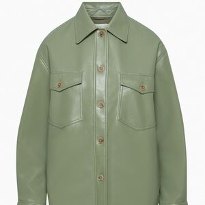 Aritzia Wilfred Ganna vegan leather shirt jacket
